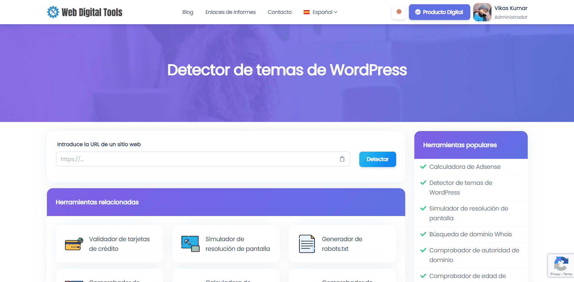 Detector de temas de WordPress