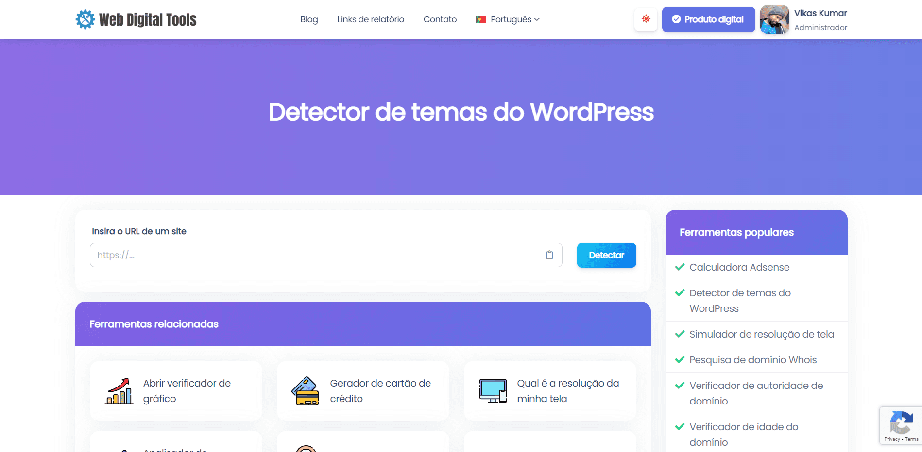 Detector de temas do WordPress