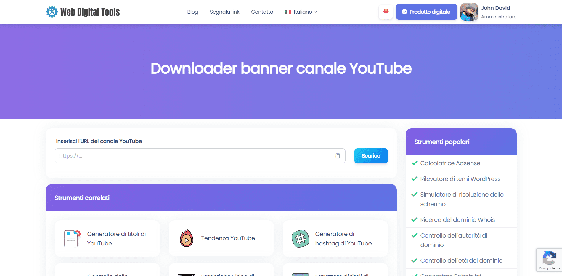 Downloader banner canale YouTube