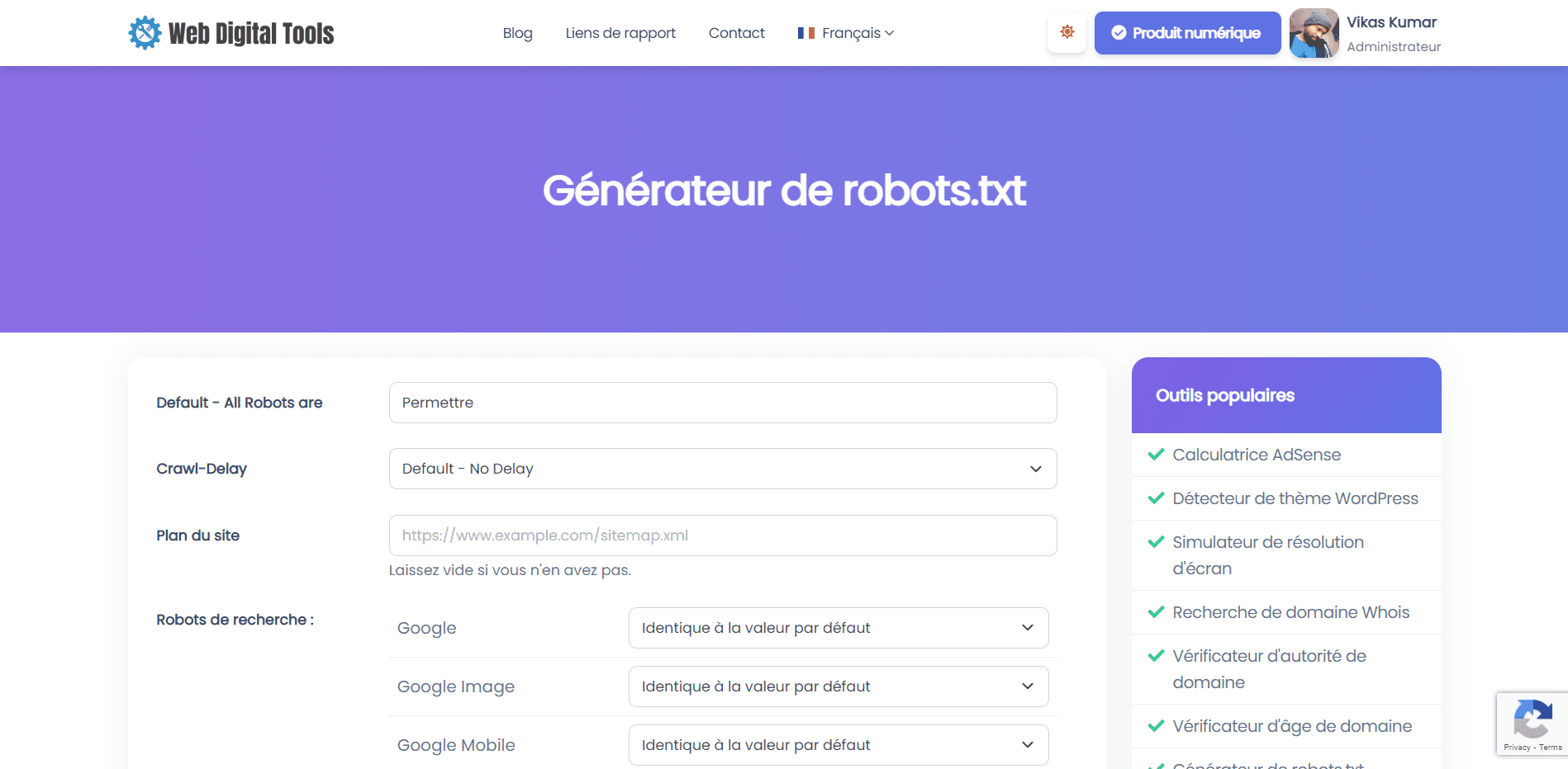 Générateur de robots.txt