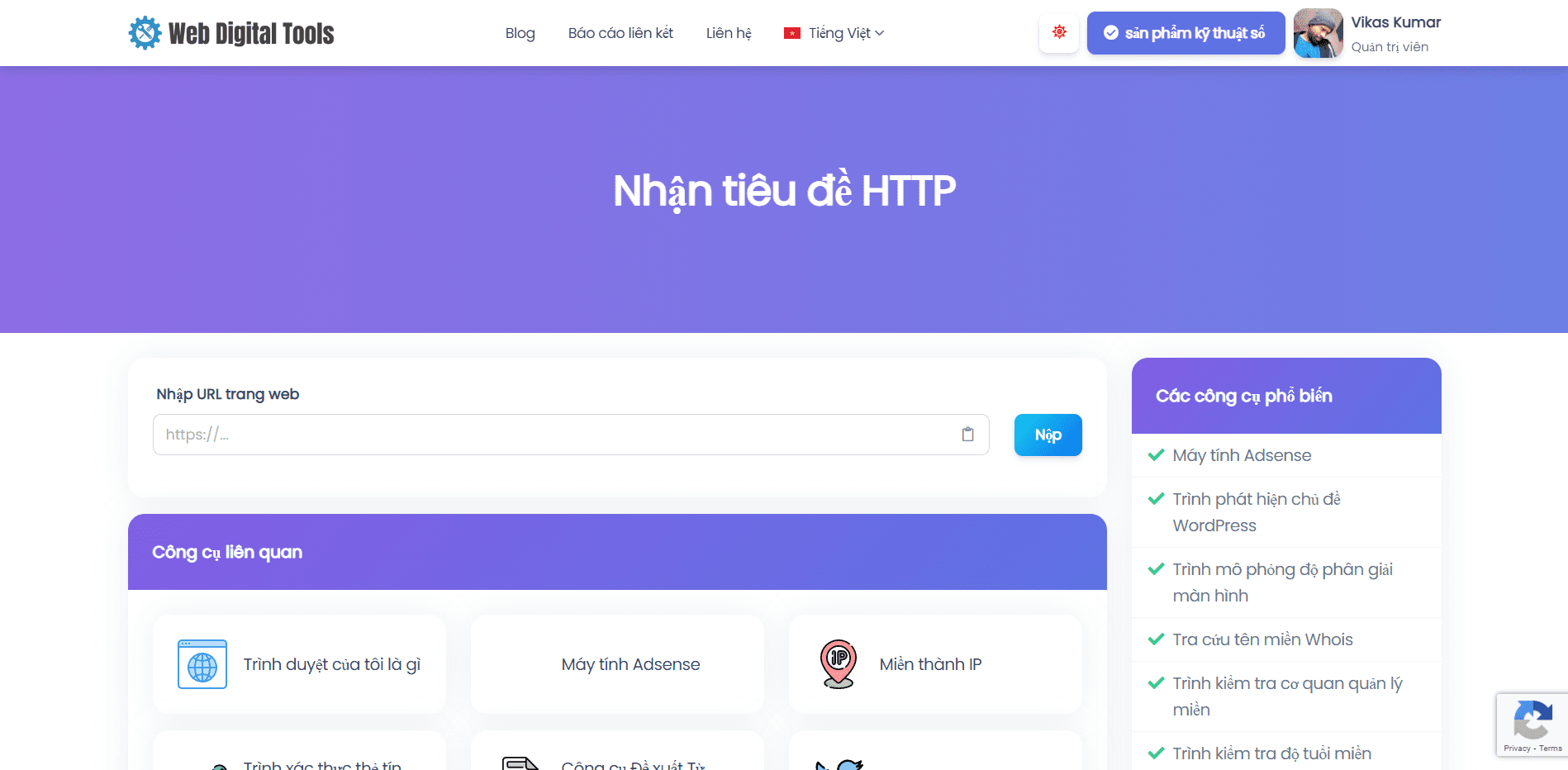 Nhận tiêu đề HTTP