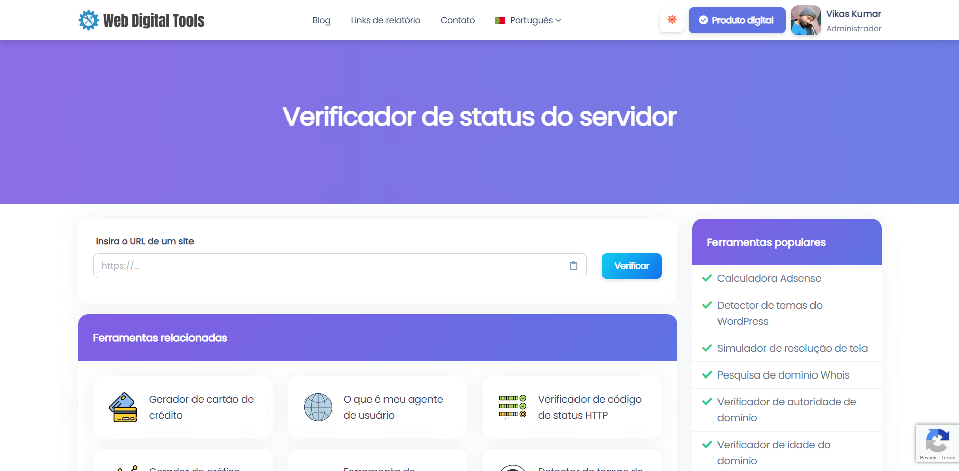 Verificador de status do servidor