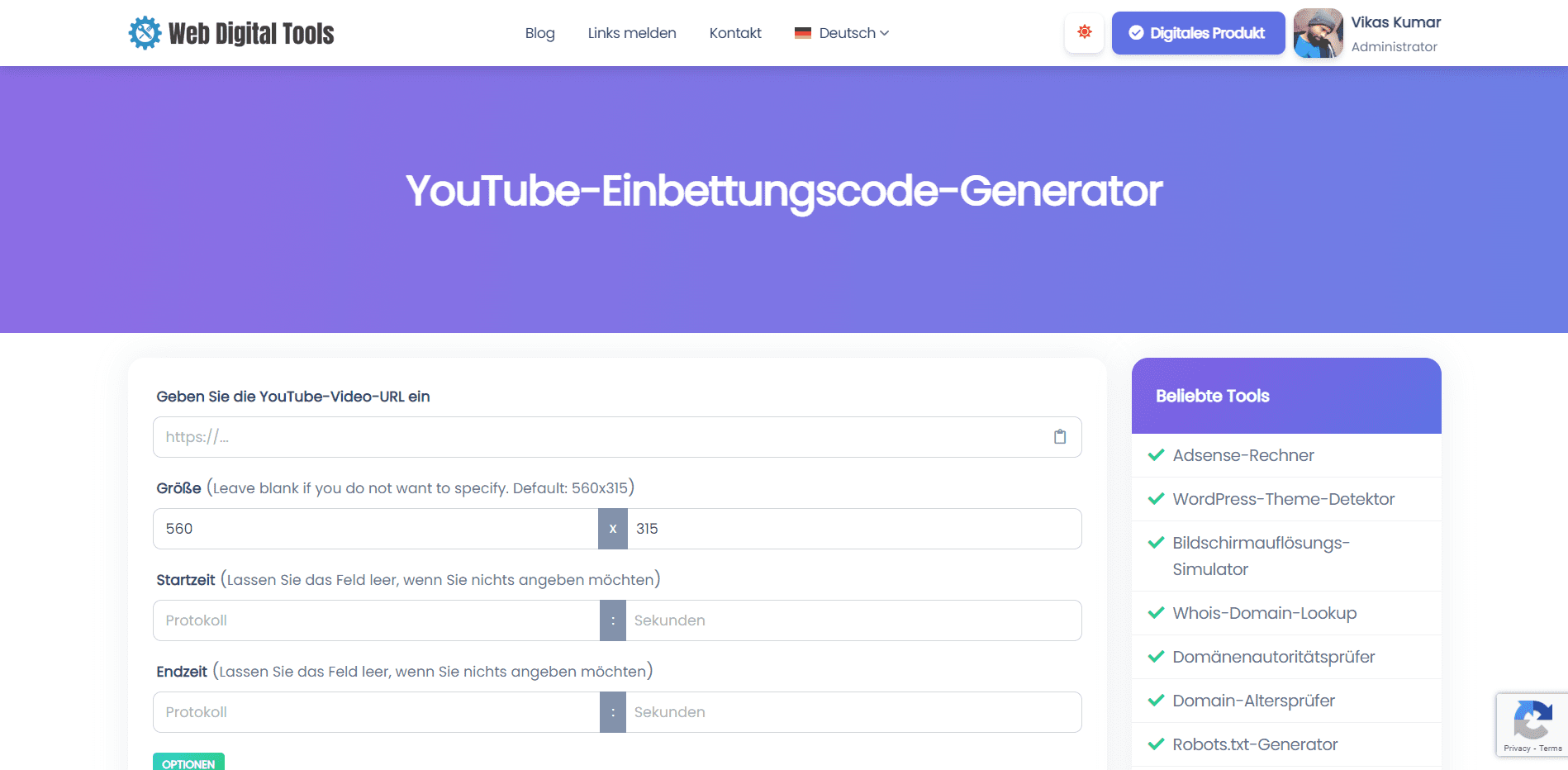 YouTube-Einbettungscode-Generator