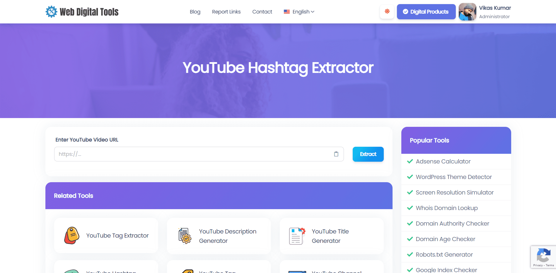 YouTube Hashtag Extractor