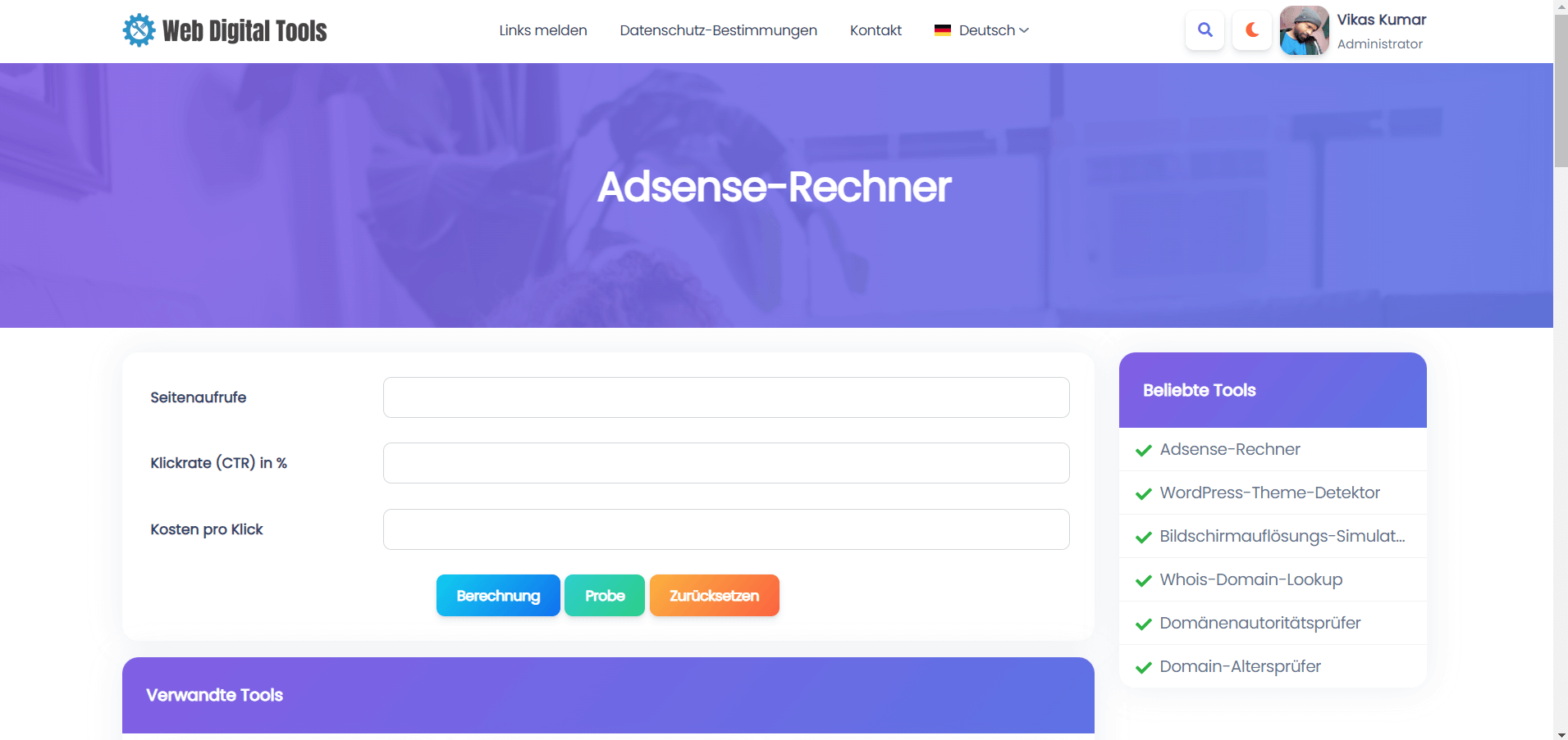 Adsense-Rechner