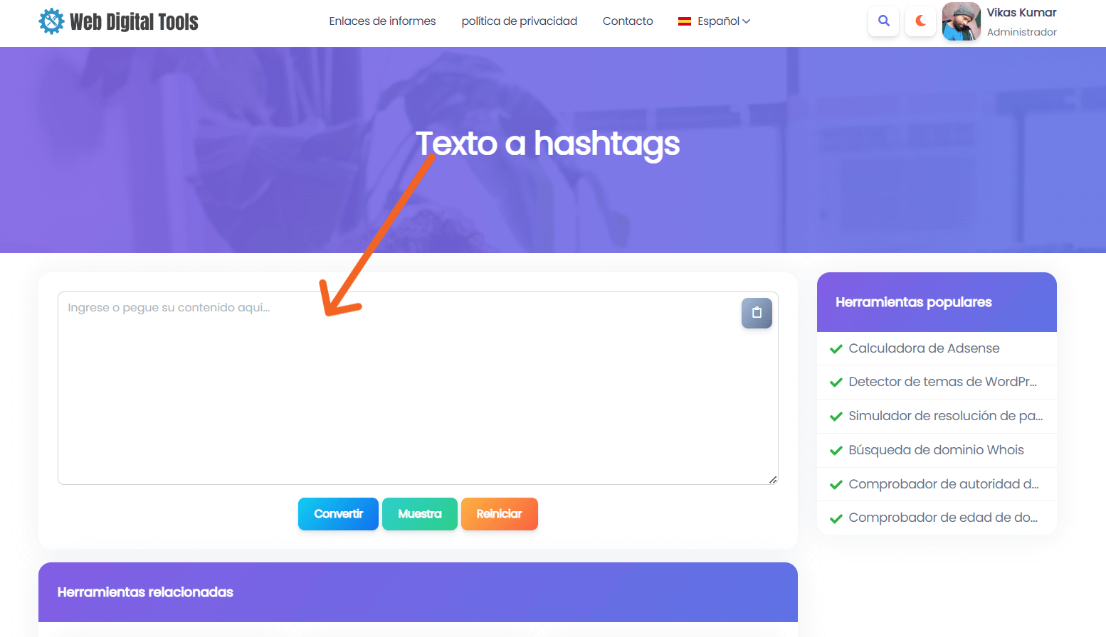 text-to-hashtags