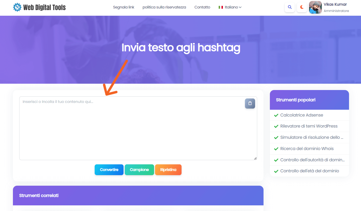text-to-hashtags-it